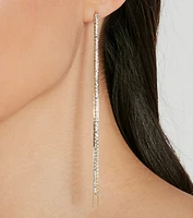 Trendy Aura Dainty Rhinestone Fringe Earrings