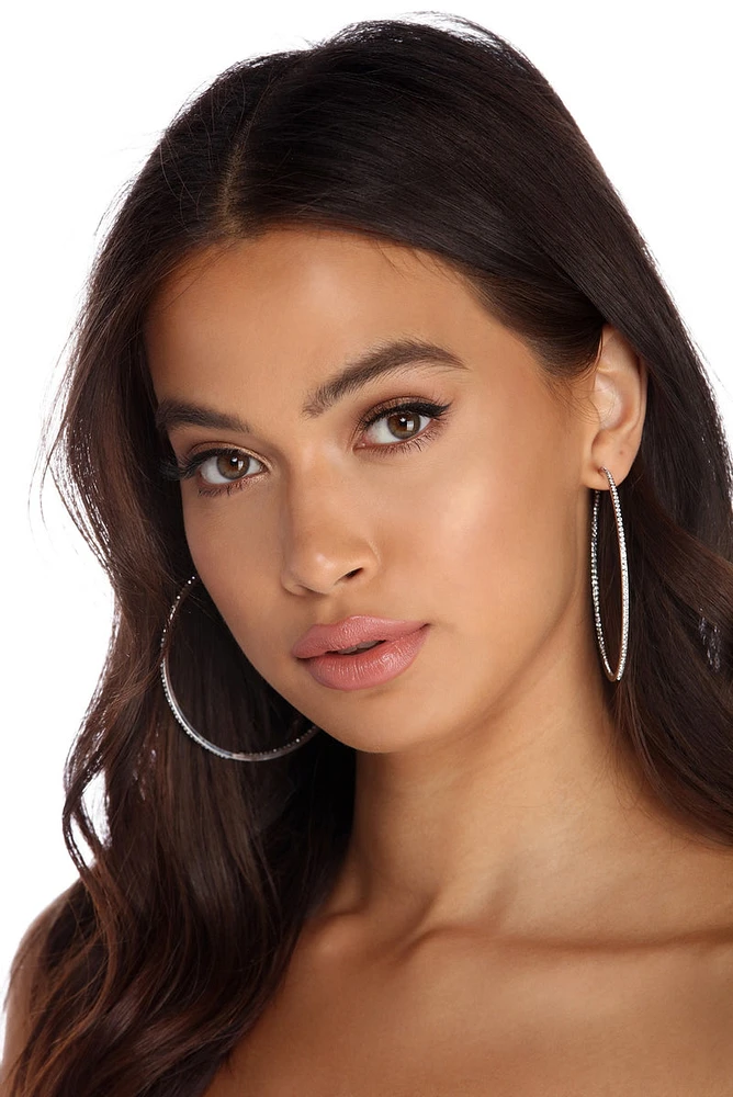 All About The Rhinestones Hoops