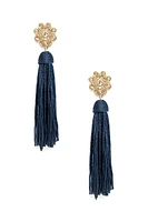 Bloom Rhinestones Tassel Earrings