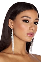 Famed Rhinestone Fringe Earrings