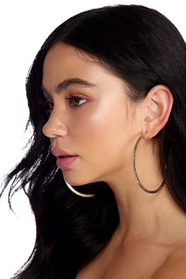 Large Textured Hoops