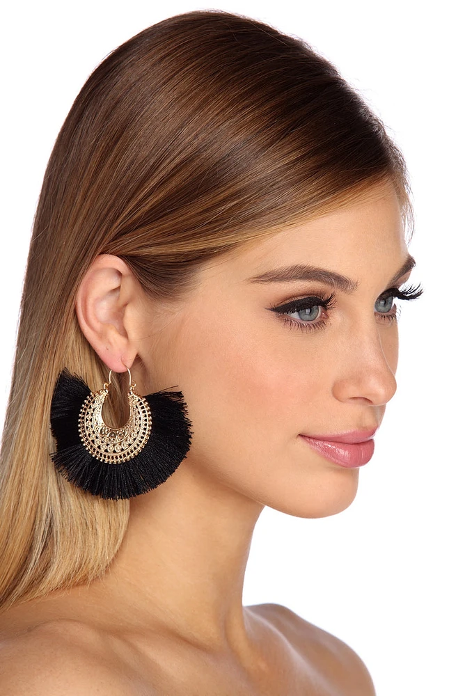 Major Fan Tassel Earrings