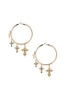 Cross Hoop Earrings