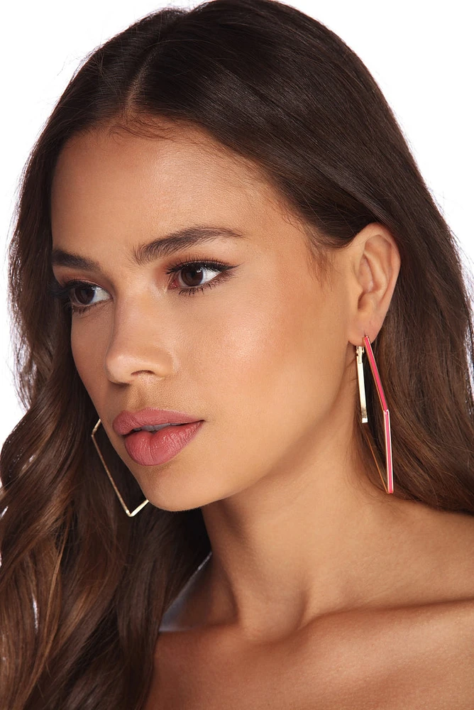 Neon Diamond Hoops