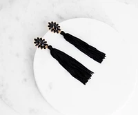 Boho Tassel Floral Earrings