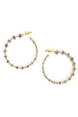 Flashy Rhinestone Mini Hoop Earrings