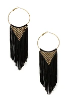 Beaded Long Fringe Earrings