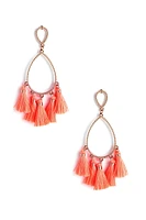 Double Tear Drop Tassel Earrings