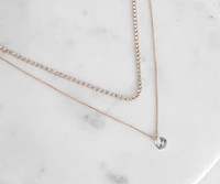 Dainty Cubic Zirconia Drop Necklace