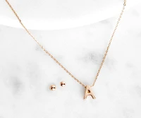 Initial Charm Necklace Set