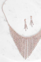 Rose Gold Fringe Necklace Set