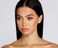 Dainty Rhinestone Choker and Studs Set