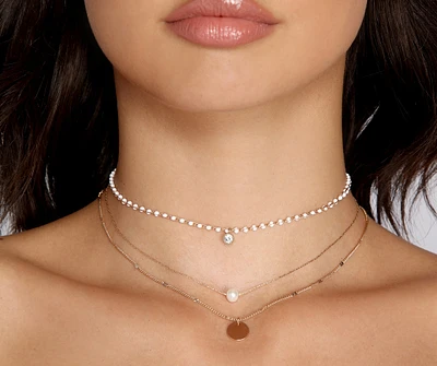 Layered In Pearls Choker Set