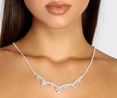 Choker Rhinestone Backdrop Necklace