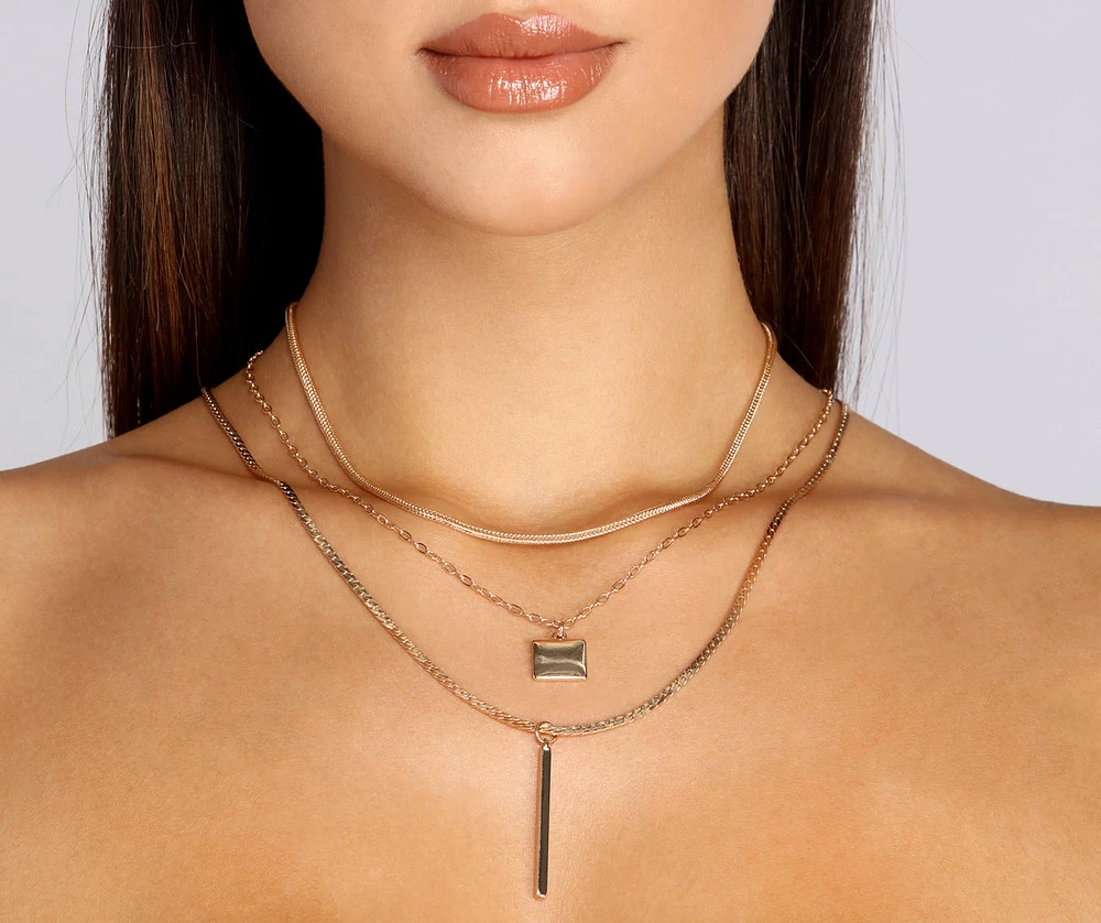 Luxe Dainty Bar Necklace Set