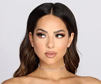 Iridescent Rhinestone Choker Set