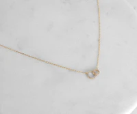 Cubic Zirconia 18K Gold Dipped Promise Necklace