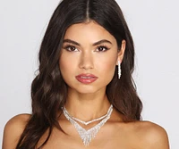 Regal In Rhinestones Fringe Necklace Set