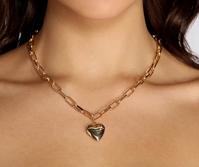 I Heart You Chain Locket Necklace