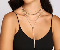 Feeling So Fine Rhinestone Lariat Necklace Set