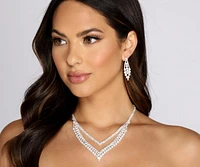 Day Dreamer Rhinestone Necklace + Earring Set