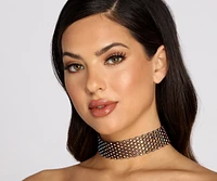 Electric Love Mesh Rhinestone Choker