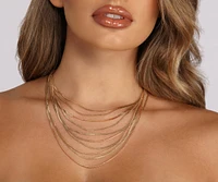 10 Row Layered Chain Necklace
