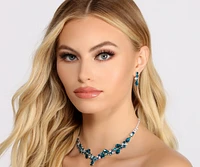 Glamorous Moment Rhinestone Collar and Earring Set