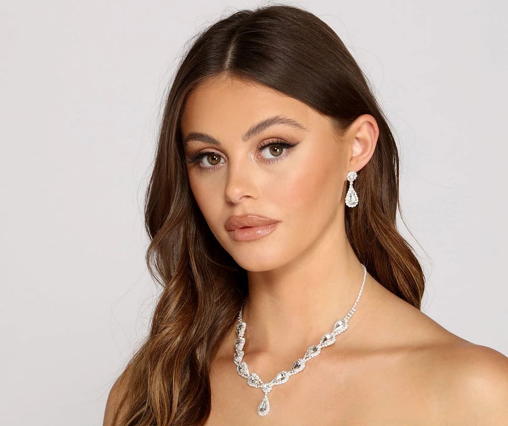 Moment For Glam Teardrop Lariat Necklace Set