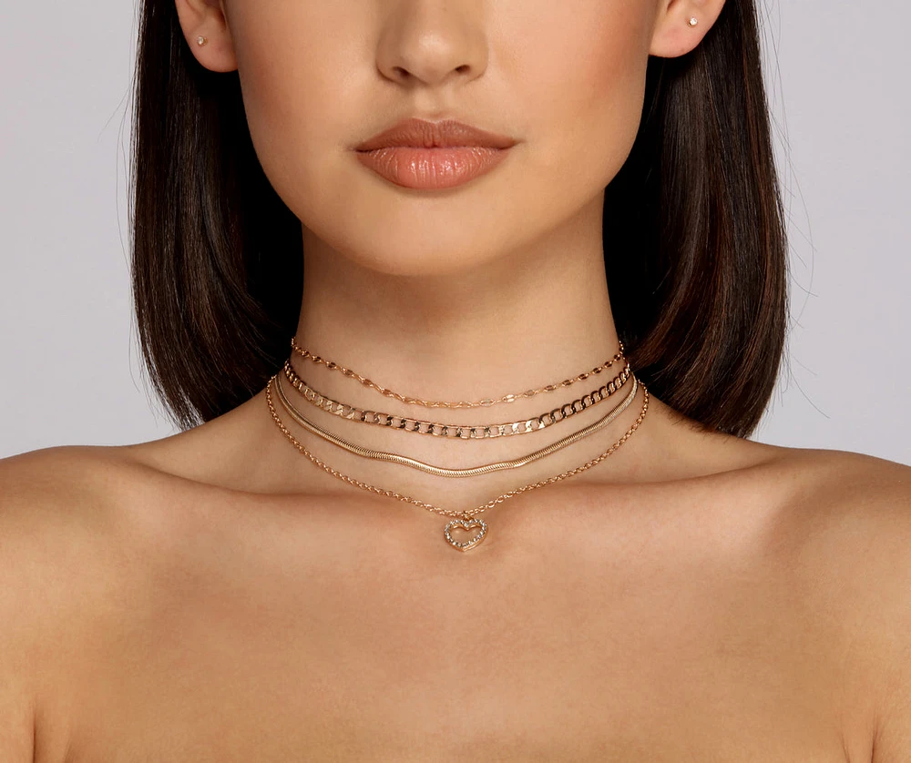 Trendy Babe Four-Pack Necklace Set