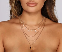 Trendy Five Row Layered Charm Necklaces