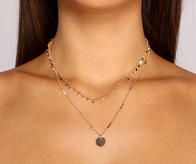 Simple Glam Layered Coin Necklace