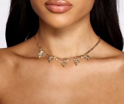 Struck By Cupid Rhinestone Choker