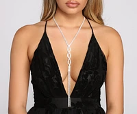 Luxe Reveal Fringe Rhinestone Lariat Necklace