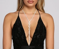 Luxe Reveal Fringe Rhinestone Lariat Necklace