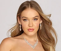 Rhinestone Radiance Necklace And Earrings Set