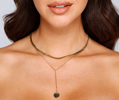 Snake Chain And Coin Charm Choker