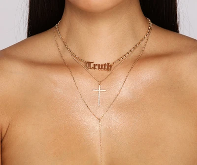 Four Layer Truth Cross Necklace