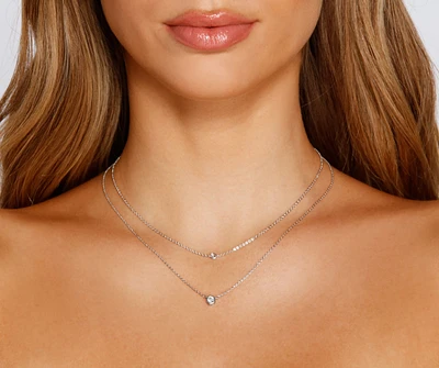 Layered Glamour Cubic Zirconia Necklace