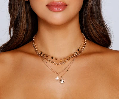 Dreamy Chic Four Row Chain Link Necklace