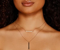 Understated Elegance Bar Pendant Layered Necklace