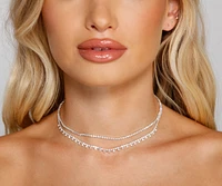 Dainty Layered Rhinestone Choker Necklace