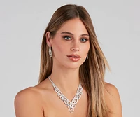 Grand Glam Rhinestone Necklace Set