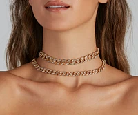 Glam Vibes Chain-link Rhinestone Choker