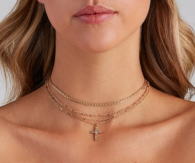 Cross My Heart Rhinestone Choker Set