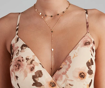Queen Of Hearts Dainty Lariat Necklace
