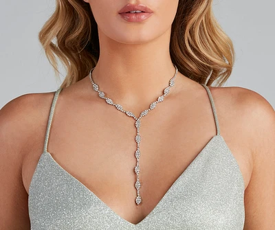 Elegant Rhinestone Lariat Necklace