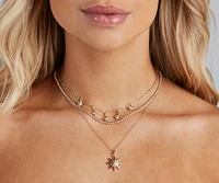 Star Power Rhine Charm Layered Necklace