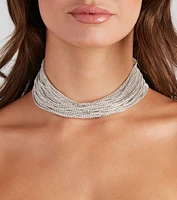 Major Luxe Layered Rhinestone Choker