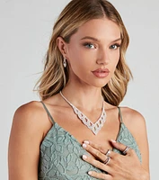 Elegant Soiree Rhinestone Necklace And Earrings Set